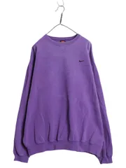 00s ナイキ スモール スウォッシュ 刺繍 スウェット メンズ XXL / オールド 裏起毛 前V トレーナー ヘビーウェイト 大きいサイズ パープル