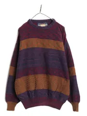 【お得なクーポン配布中!】 80s USA製 チャップス ラルフローレン デザイン ニット セーター メンズ XL / ポロ ヴィンテージ コットン 3D 立体編み 大きいサイズ 総柄