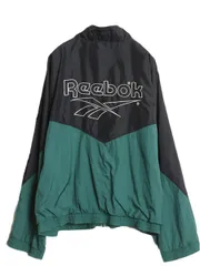 【お得なクーポン配布中!】 90s リーボック フルジップ ナイロン トラック ジャケット メンズ XL 程/ オールド ウインドブレーカー ジャンパー ツートン 大きいサイズ