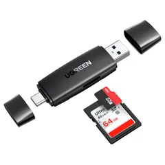 タブレット、MacBook、Windows スマホ Android 2TBまで大容量カードに対応 Microsd USB3.0 PCに適用 1台2役 OTG対応 Type-C SDカードリーダー UGREEN