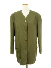 カルバンクライン CALVIN KLEIN ジャケット ノーカラー 総裏 ウール カーキ 緑 グリーン 国内正規 /ew