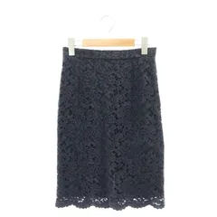 ルルウィルビー Louｌou Willoughby レースタイトスカート 膝丈 1 紺 ネイビー /NR ■OS