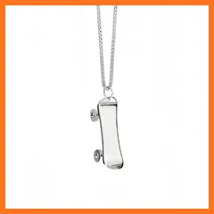 【新品】 [WATSU Life 和通生活] メンズネックレス ペンダント リングチェーン ステンレス チェーン カッコイイ リアル シンプル ペンダントネックレス メンズアクセサリー 人気 個性 オシャレ 男女兼用 (スケートボード（シルバー）) 0