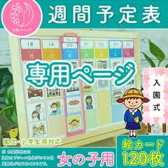 【ユイ様専用】【追加オプション購入】週間予定表 女の子用 お支度ボード スケジュール表 絵カード100枚分 視覚支援 保育教材 幼稚園 療育グッズ