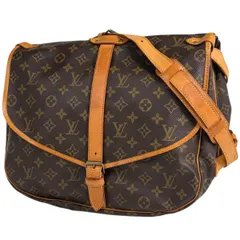ルイ・ヴィトン Louis Vuitton ソミュール35 斜め掛け ショルダーバッグ モノグラム ブラウン M42254 レディース 【中古】