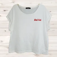 A1232 アズールバイマウジー AZUL BY MOUSSY Tシャツ 半袖 カットソー(S) 白 プリント文字 綿/コットン Uネック