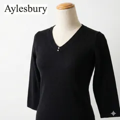 Aylesbury(アリスバリー) TOKYO STYLE カシミヤ90% Vネックニット レディース Lサイズ ブラック 高品質 薄手 春夏秋冬 オールシーズン 東京スタイル カシミヤニット 黒 #K007-27