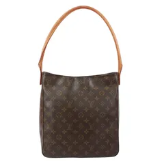 LOUIS VUITTON ルーピングGM モノグラム モノグラム レザー×PVC ブラウン ショルダーバッグ ゴールド M51145