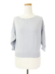 スナイデル snidel カットソー ニット ドルマン ショート丈 七分袖 F フリー 青 ブルー /ah