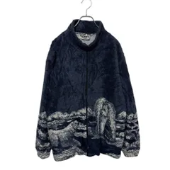 【GLACIER GEAR】 Polar Bear Animal Art Fleece Jacket シロクマ アニマル フリースジャケット S-4442