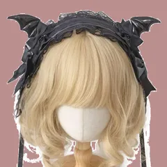 ハロウィンアクセサリー 悪魔の翼 3WAY 髪飾り カチューシャ レース ゴスロリ 黒 リボン 黒 蝶結び ヘアクリップ付き ハロウィン かわいい 萌え ロリータ キュート メイドカフェ ヘッドドレス lolita コスプレ [Sitengle] パーティー