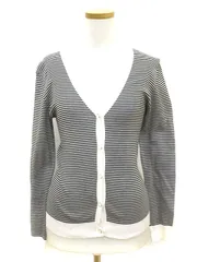 マルティニーク martinique カーディガン ボーダー コットン 黒 ブラック /ws