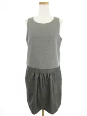 ビームスハート BEAMS HEART ワンピース ひざ丈 ノースリーブ 切替 グレー /mi