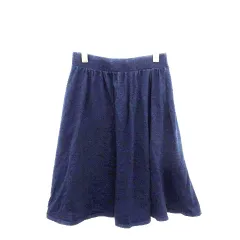 アースミュージック&エコロジー EARTH MUSIC & ECOLOGY スカート ひざ丈 フレア F 青 ブルー ☆S☆ /nn0614