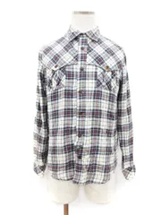 タケオキクチ TAKEO KIKUCHI TK シャツ 長袖 チェック 3 紺 ネイビー 白 ホワイト /☆o