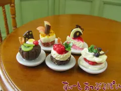 ミニチュア ミニミニデザート　5皿セット　その2　SMBK5SET-2 ドールハウス用