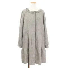 アースミュージック&エコロジー EARTH MUSIC & ECOLOGY コート ノーカラー ウール  M グレー ☆S☆ /ka0327