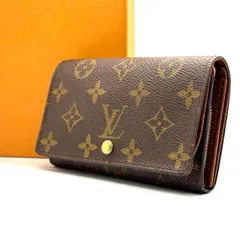 指先で味わう余韻✨　LOUIS VUITTON　二つ折り財布 ポルトモネビエ トレゾール モノグラム L字ファスナー コンパクトウォレット　ブラウン