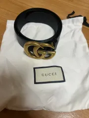 グッチ GGマーモント ベルト ブラック ゴールド 80サイズ