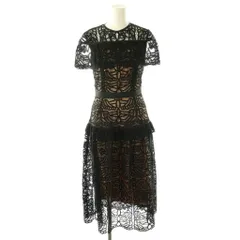 セルフォード CELFORD ケープ風オーナメントレースワンピース 36 ブラック /DF ■OS