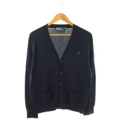 ポロ バイ ラルフローレン Polo by Ralph Lauren コットン Vネック ニット カーディガン S ネイビー /DF ■OS