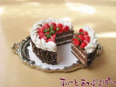 ミニチュア 【切れてるケーキ】ストロベリーチョコ　25mm　SMCK-21 ドールハウス用