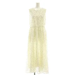 オペークドットクリップ OPAQUE.CLIP 24SS フィット&フレアドレス オーガニックコットン混 ワンピース マキシ ロング ノースリーブ 38 白 ホワイト /AT ■OS