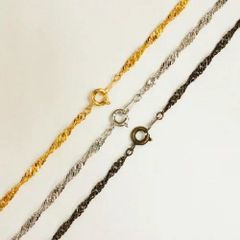 K18WG クロス ネックレス ダブルロープチェーン 40cm 0.07ct - メルカリ