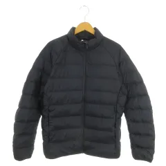 ユニクロ UNIQLO ULTRA LIGHT DOWN ダウンジャケット ポケッタブル L 紺 ネイビー スタンドカラー ジップアップ ポーチ付き /MN32 ■ECD001
