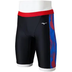 新品 [ミズノ] 水泳 フィットネス水着 ジム用 ストロークワン StrokeONEハーフスパッツ N2JBC105 メンズ L ブラック/トリコロール