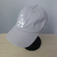 MLB LA ドジャース ビックロゴ ベースボールキャップ 帽子 グレー