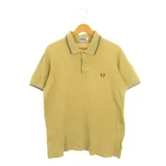 フレッドペリー FRED PERRY SPORTSWEAR ポロシャツ M ベージュ 半袖 ロゴ刺繍 ライン /AH17 ■GY61のサムネイル