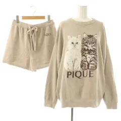 ジェラートピケ gelato pique 23AW ツインズキャットJQDプルオーバー 長袖 ショートパンツ セットアップ ルームウェア F ベージュ /HK ■OS