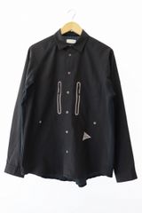 アンドワンダー and wander tech long sleeve shirt 長袖シャツ AW-FT994-81 3 黒 ブラック ブランド古着ベクトル 中古 ● 251104