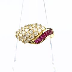 ☆K18 ルビー0.54ct＆ダイヤ デザインリング 10.5号☆ - メルカリ