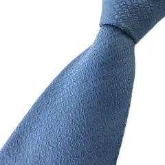 ルイヴィトン LOUIS VUITTON 総ロゴ シルク ネクタイ ブルー 