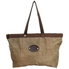 ボルボネーゼ BORBONESE うずら柄 トートバッグ ポーチ付き ナイロン ラージ こげ茶 ダークブラウン