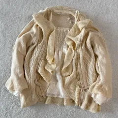 日本ヴィンテージ アクシーズファム 森ガール カーディガン オフショルダー トップス コーディネートセット