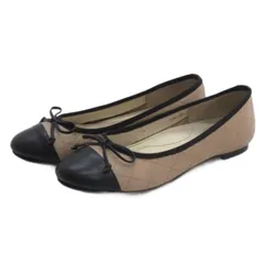 アンリーフ unReef リボン キルティング フラット パンプス ベージュ 22.5cm