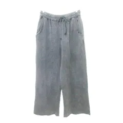 ザラ ZARA ワイドパンツ 無地 切りっぱなし ウエストゴム ドロスト 薄手 XLサイズ グレー