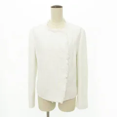 ヒューゴボス HUGO BOSS ツイード ジャケット C-25 US8 約Mサイズ 白 ホワイト ■GY47のサムネイル
