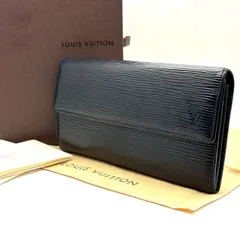 【静かに格上げする黒】　LOUIS VUITTON　長財布 ポルトフォイユサラ エピ レザー フラップ　ブラック