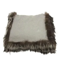 フェンディ FENDI ストール マフラー フォックスファー カシミヤ グレー
