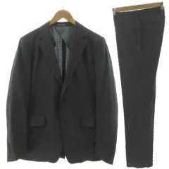 パーソンズ PERSON'S シャドーストライプスーツ ジャケット テーラードカラー シングル 2B パンツ スラックス ウール混 グレー AB6