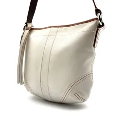 COACH y2k signature SOHO leather shoulder bag コーチ シグネチャー ソーホー レザー素材 ショルダーバッグ オフホワイト 斜め掛け ストラップ付き