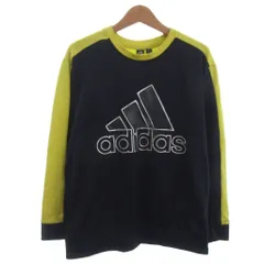 アディダス adidas スウェット トレーナー 紺 黄 ネイビー イエロー ジュニア 160 ■ECT