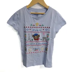 ポロラルフローレン 半袖Ｔシャツ コットン ブランド トップス キッズ 女の子用 M(8-10)サイズ ブルー×レッド POLO RALPH LAUREN 【中古】