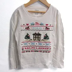 ポロラルフローレン 長袖Ｔシャツ コットン ブランド トップス 白 キッズ 女の子用 M(8-10)サイズ ホワイト POLO RALPH LAUREN 【中古】
