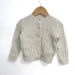 ラルフローレン カーディガン 長袖 ブランド コットン100% トップス ベビー 女の子用 24Mサイズ オフホワイト RALPH LAUREN 【中古】