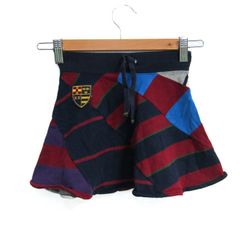ラルフローレン フレアスカート ストレッチ ブランド ボトムス キッズ 女の子用 100サイズ ネイビー×グレー×ブルー RALPH LAUREN 【中古】